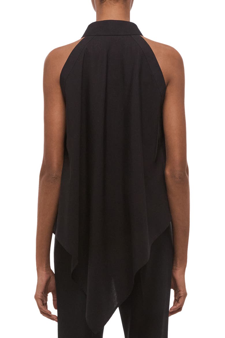 Sleeveless Cotton Shirt, Alternate, color, BLACK