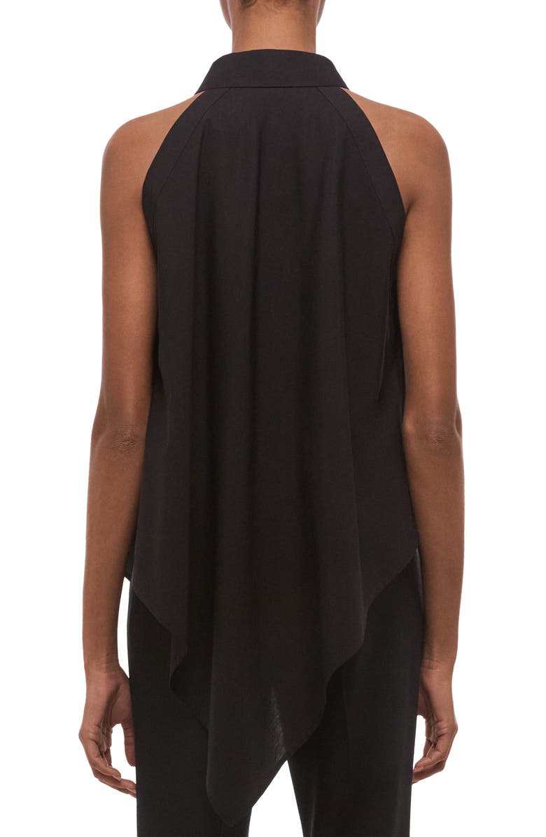 Helmut Lang Sleeveless Cotton Shirt, Alternate, color, Black