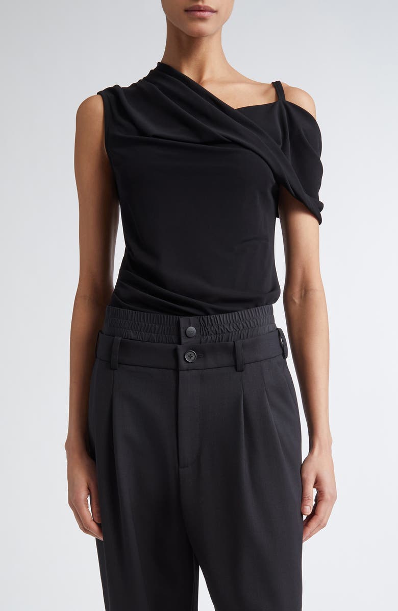 MONSE Asymmetric Drape Jersey Top, Main, color, 