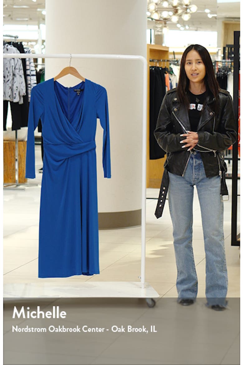 Wrap Front Long Sleeve Midi Dress video