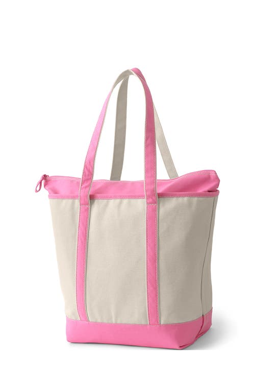 LANDS' END LANDS' END ZIP TOP LONG HANDLE CANVAS TOTE BAG 