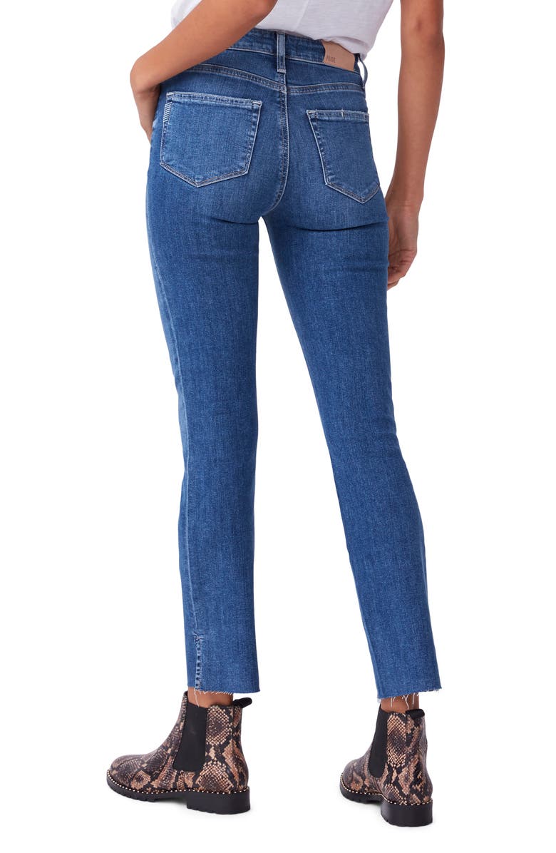 PAIGE Cindy High Waist Split Raw Hem Straight Leg Jeans, Alternate, color,