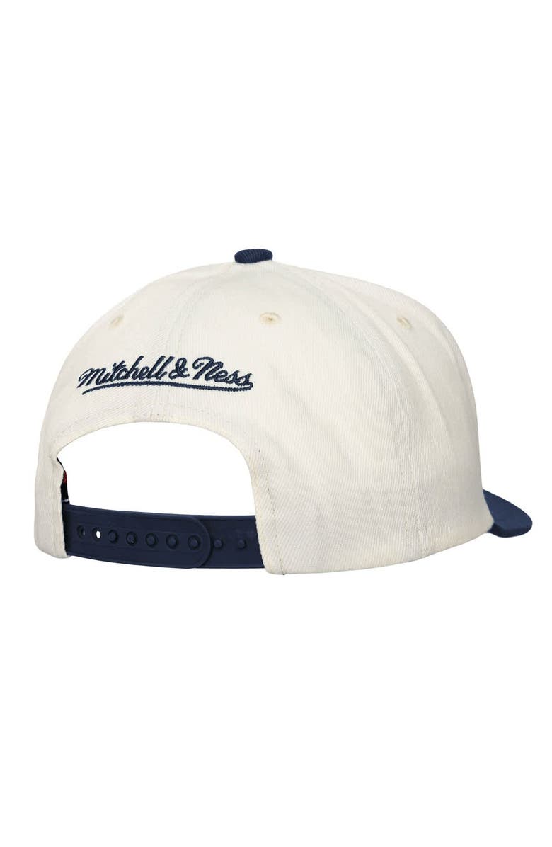 Mitchell & Ness Men's Mitchell & Ness Cream Cleveland Guardians Stretch-Snapback Hat, Alternate, color,