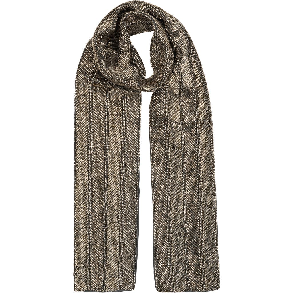 Ralph Lauren Lauren Beaded Skinny Scarf In Pewter