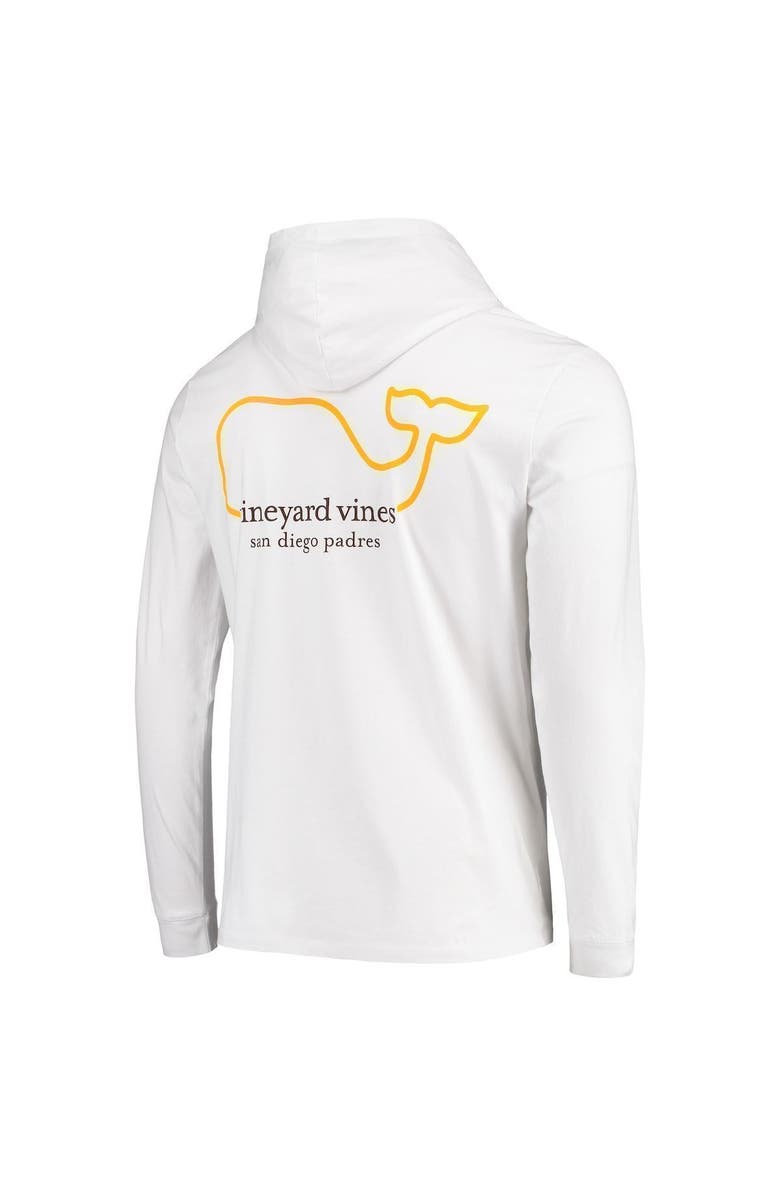 vineyard vines Men's Vineyard Vines White San Diego Padres Logo Hoodie Long Sleeve T-Shirt, Alternate, color, White