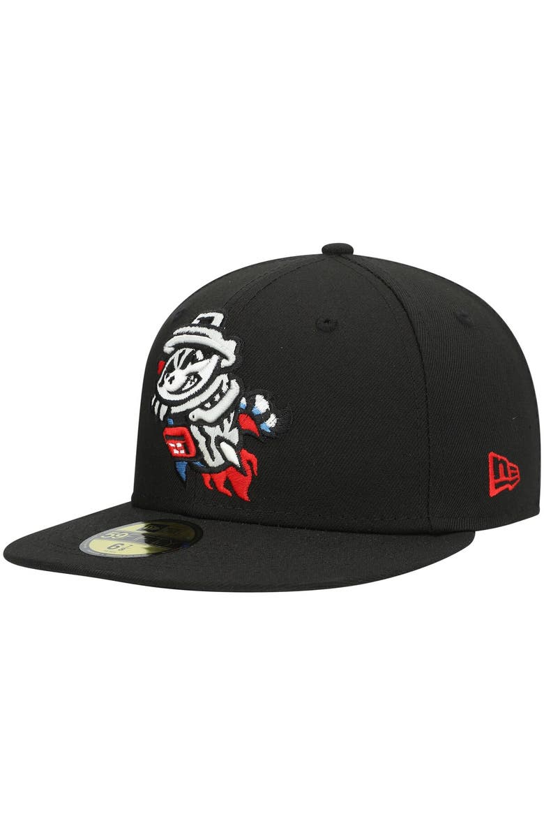New Era Men's New Era Black Rocket City Trash Pandas Authentic Collection Team Alternate 59FIFTY Fitted Hat, Main, color,