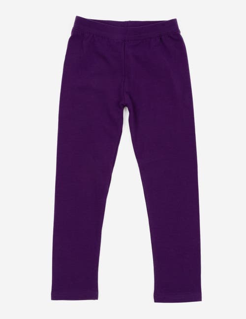 Leveret Girls Cotton Leggings, Solid Colors In Purple