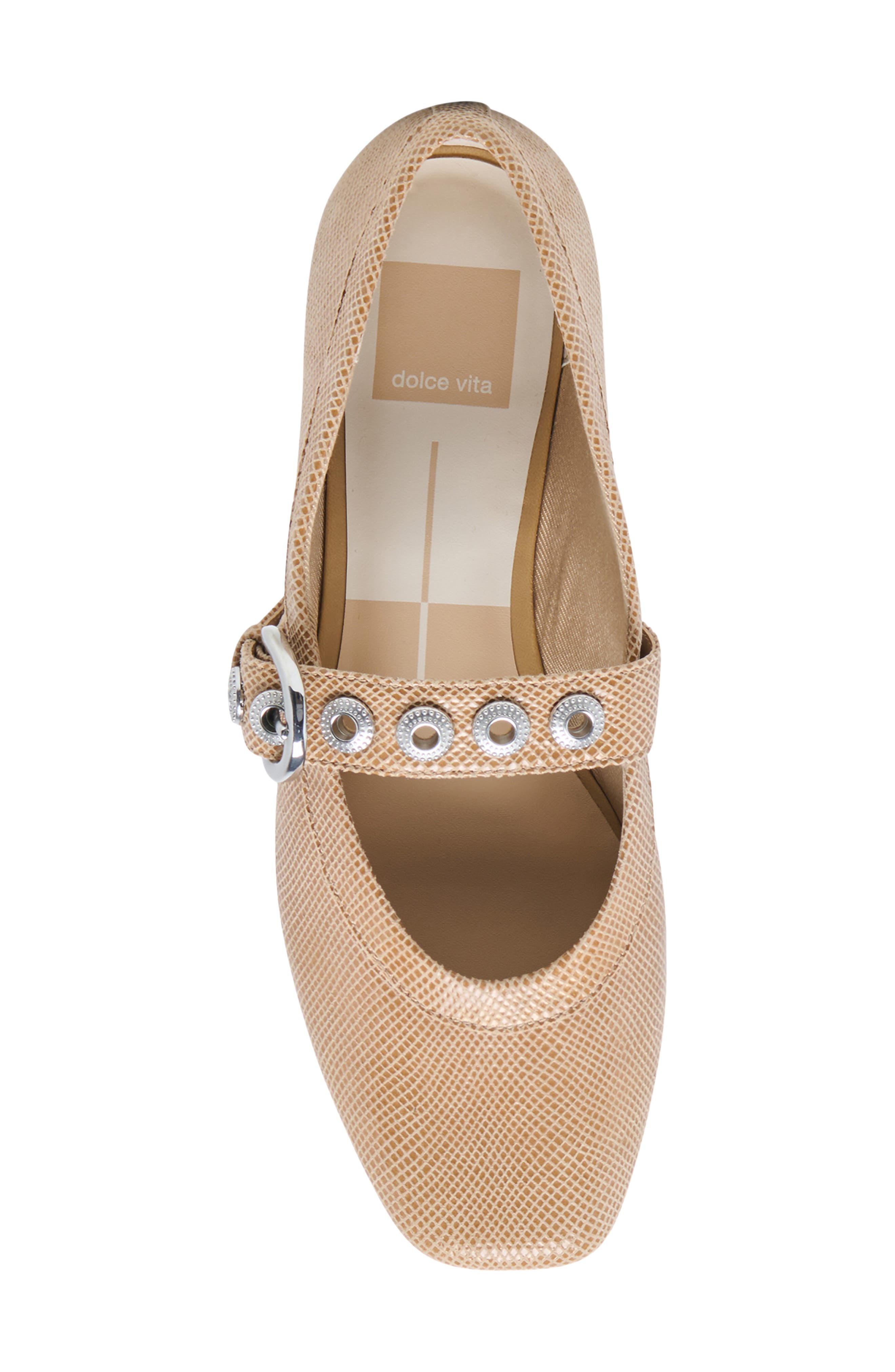 Marten Mary Jane Ballet Flat, Alternate, color, LATTE EMBOSSED LEATHER
