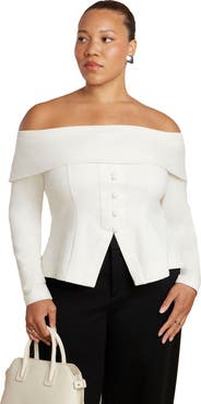 ELOQUII Fold Over Top With Front Button Detail