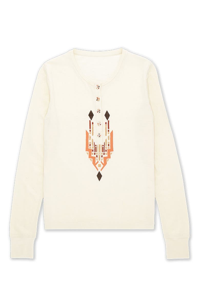 Coralie Seraph Multi-Color Embroidered T-Shirt, Main, color, MILK