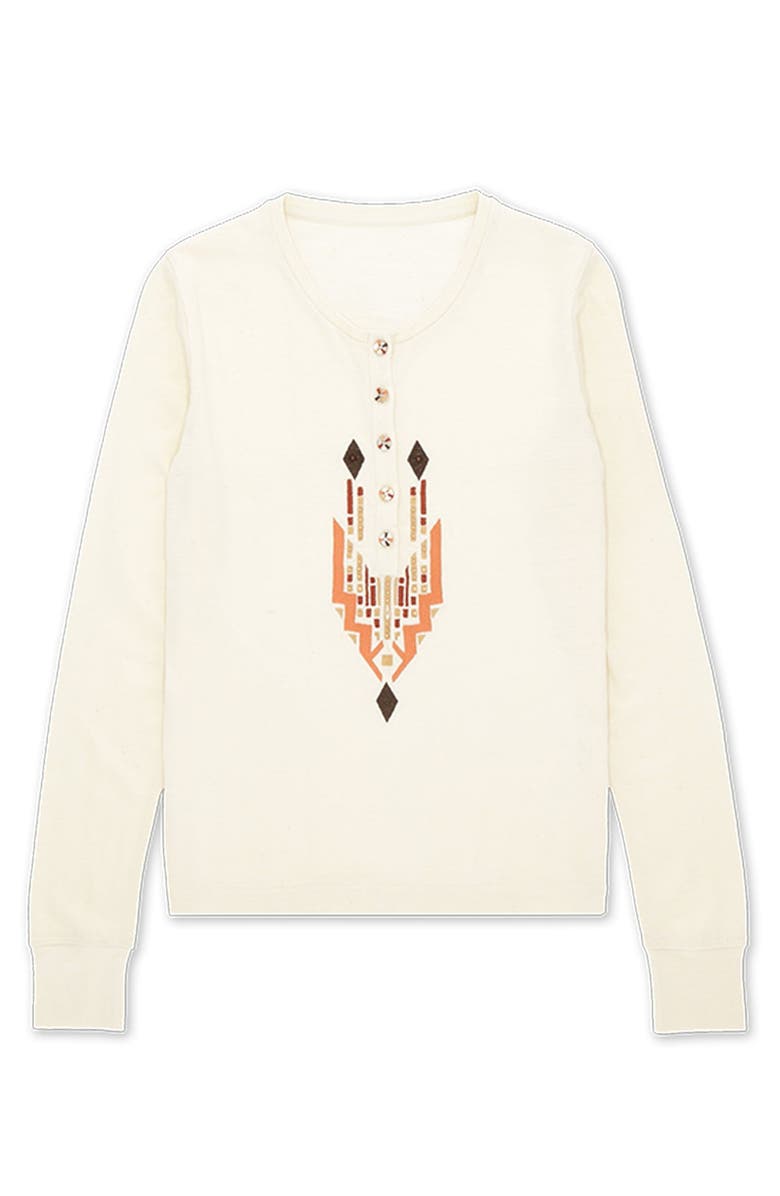 Fortela Coralie Seraph Multi-Color Embroidered T-Shirt, Main, color, Milk