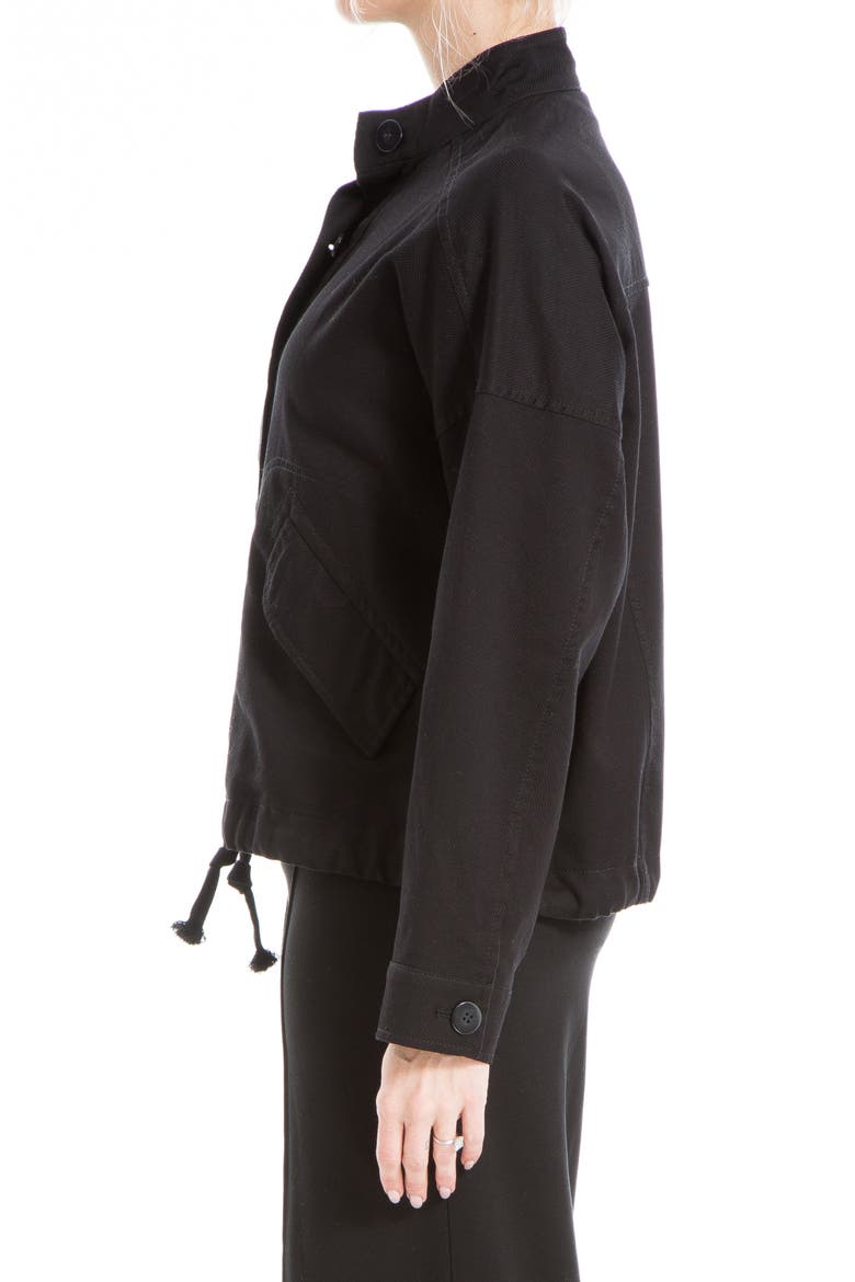 Cotton Piqué Jacket, Alternate, color, BLACK-BLACK