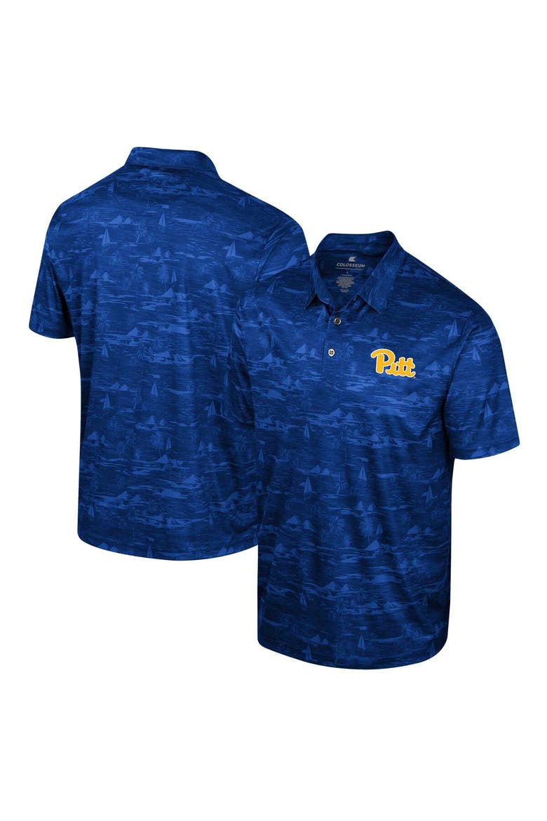 Men's Colosseum Royal Pitt Panthers Daly Print Polo, Alternate, color, Royal