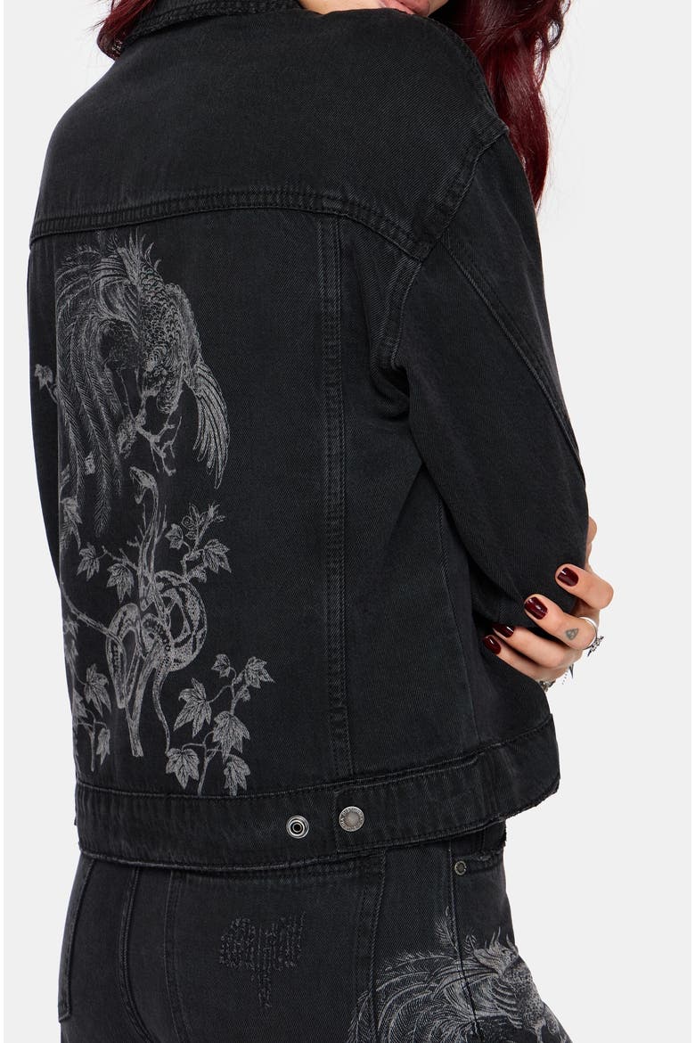 Cleo Phoenix Denim Jacket, Alternate, color, Black