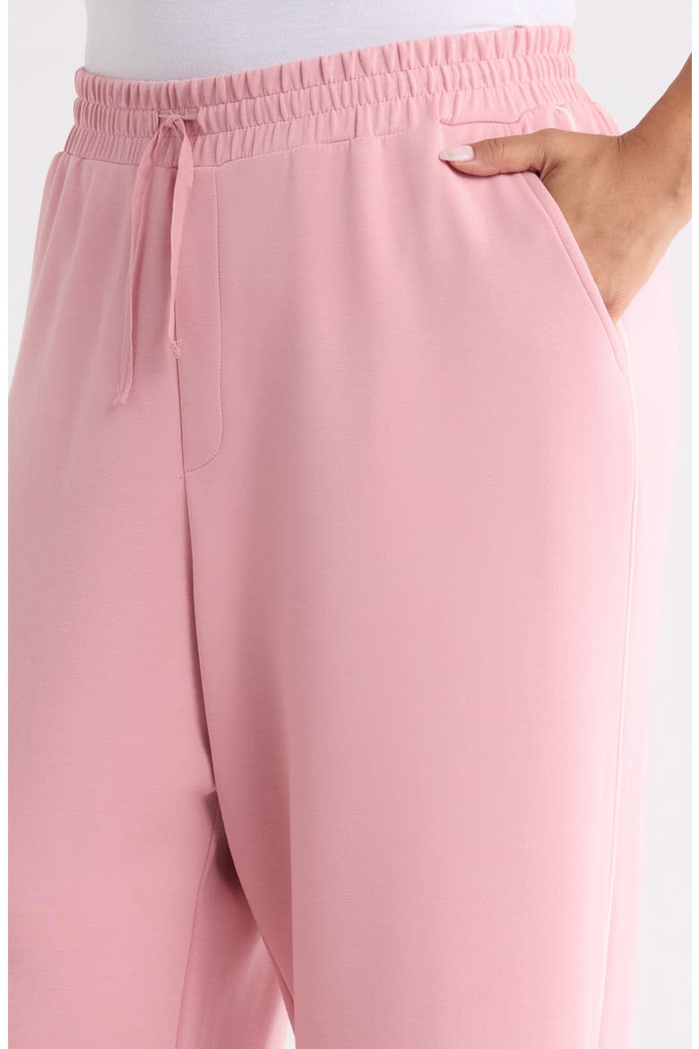 Tie Waist Sweatpants With Piping, Alternate, color, BLUSH