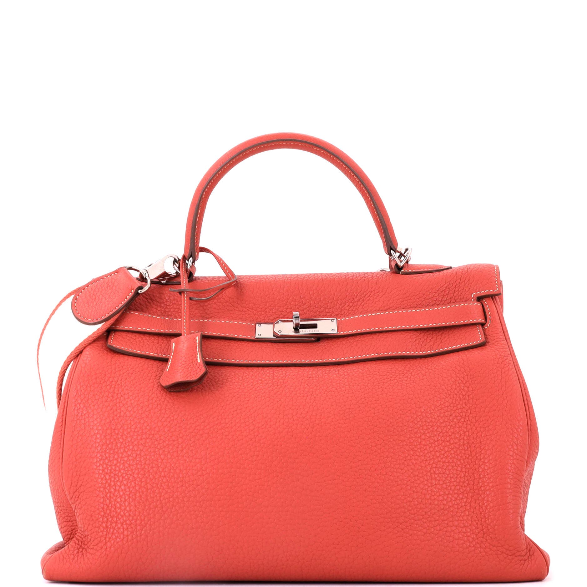 Kelly Amazone Handbag Orange Togo with Palladium Hardware 35, Main, color, Red