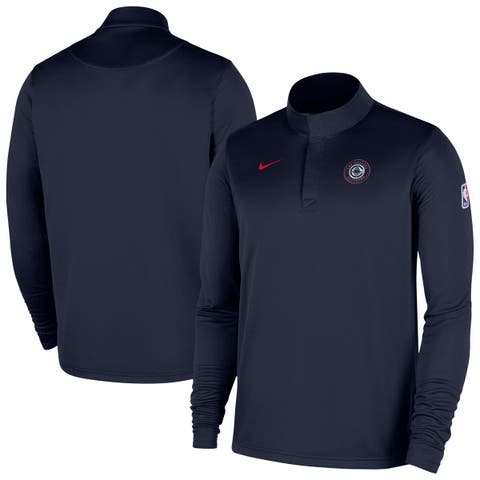 Men's Nike Navy LA Clippers 2025/26 Authentic Coaches Quarter-Zip Dri-Fit Top