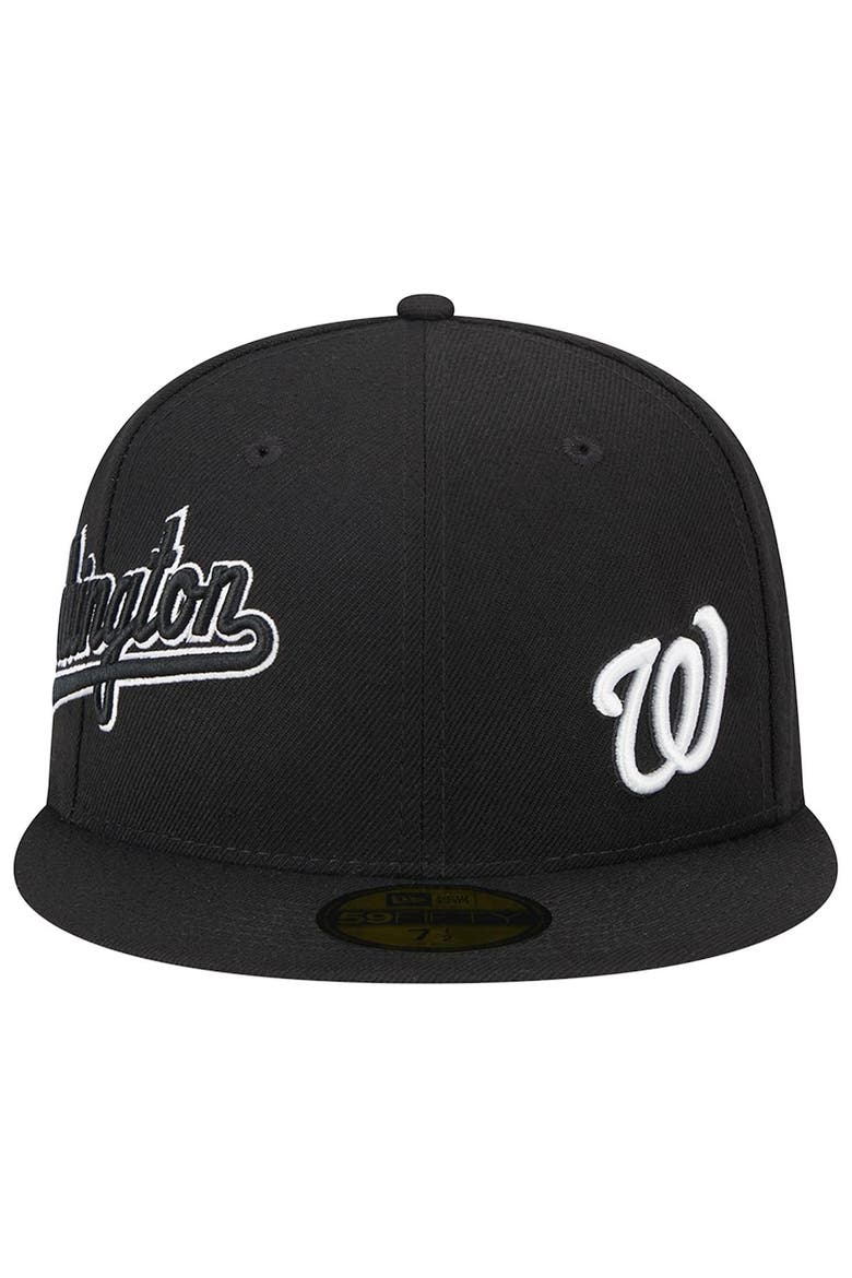 Men's New Era Black Washington Nationals Jersey 59FIFTY Fitted Hat, Alternate, color, Black