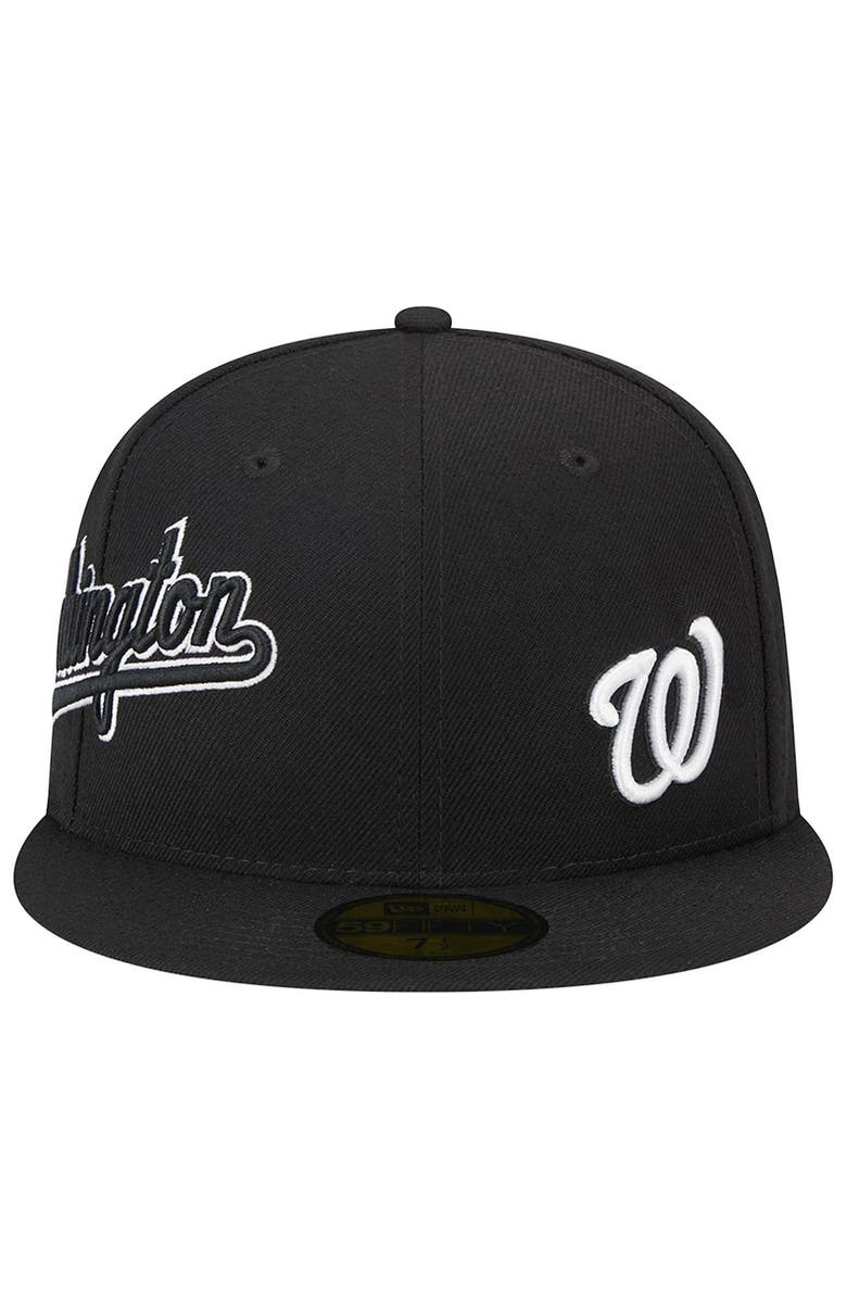 New Era Men's New Era Black Washington Nationals Jersey 59FIFTY Fitted Hat, Alternate, color, 