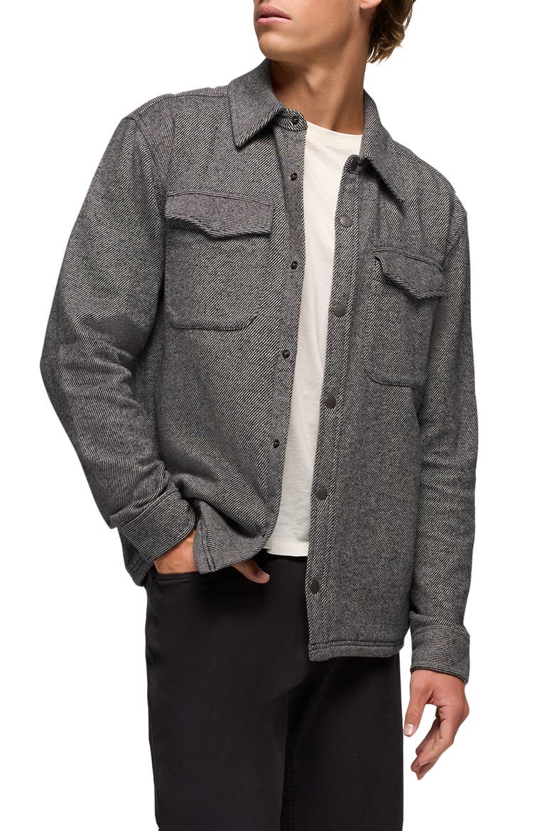 Happy Camp Flannel Snap-Up Shirt Jacket, Alternate, color, SHADOW HEATHER