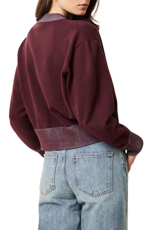 Solid & Striped Cora Stripe Stripe Crewneck Sweater In Burgundy