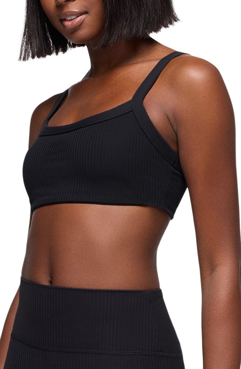 prAna Luxara Rib Sports Bra, Alternate, color, Black