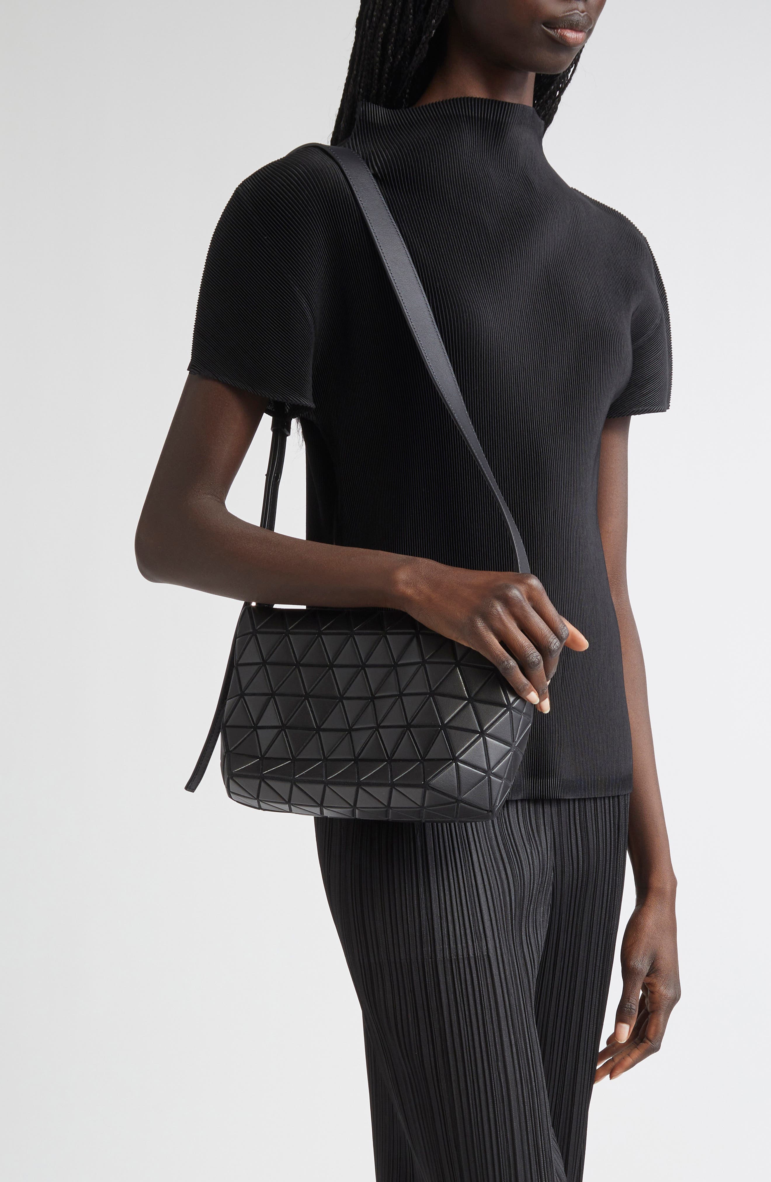 Bao Bao Issey Miyake Crystal Matte Crossbody Bag, Alternate, color, Matte Black