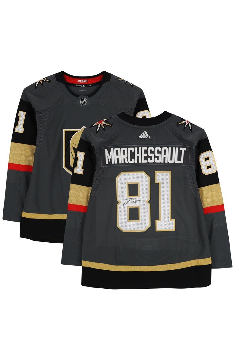 FANATICS AUTHENTIC Jonathan Marchessault Vegas Golden Knights Autographed Black Adidas Jersey, Main, color,