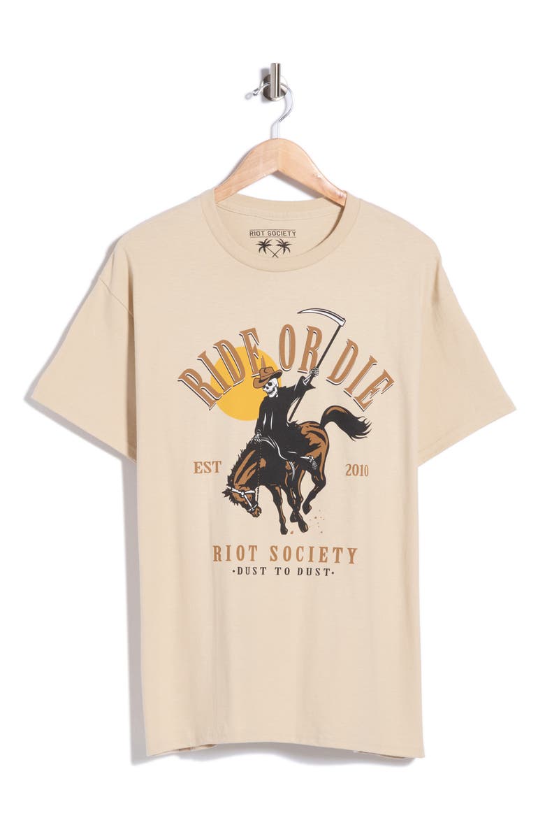 Ride or Die Reaper Graphic T-Shirt, Alternate, color, CREAM