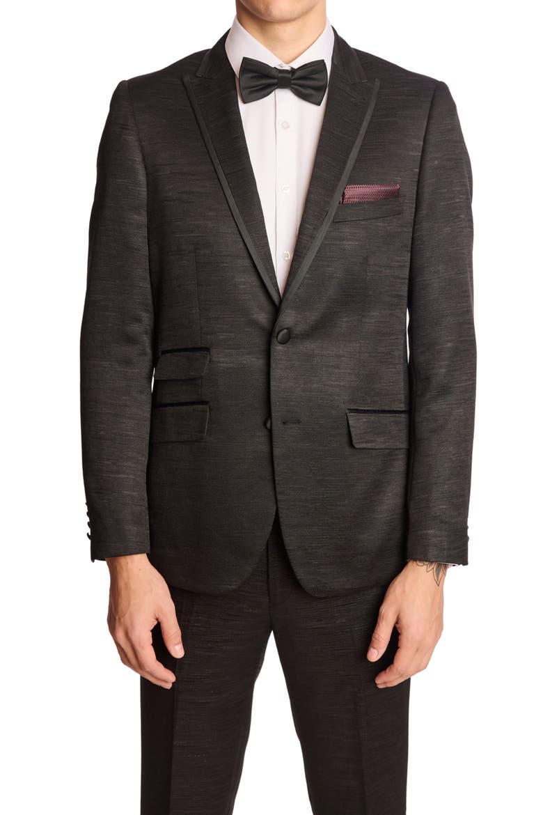 Grosvenor Slim Fit Dinner Jacket, Main, color, BLACK JACQUARD
