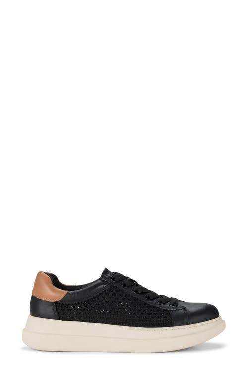 Baretraps Tiara Perforated Wedge Sneaker In Black Leather