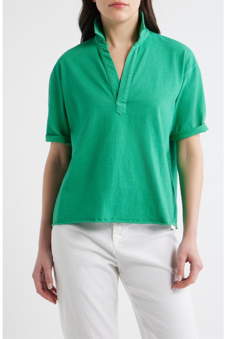 Patty Short Sleeve Popover, Main, color, BIRDIE GREEN