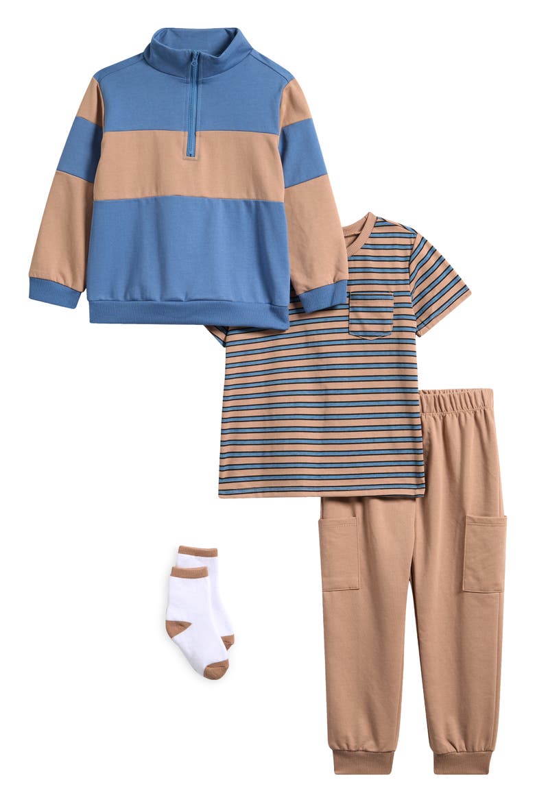 Kids' 4-Piece Jogger Set, Main, color, BLUE STRIPE
