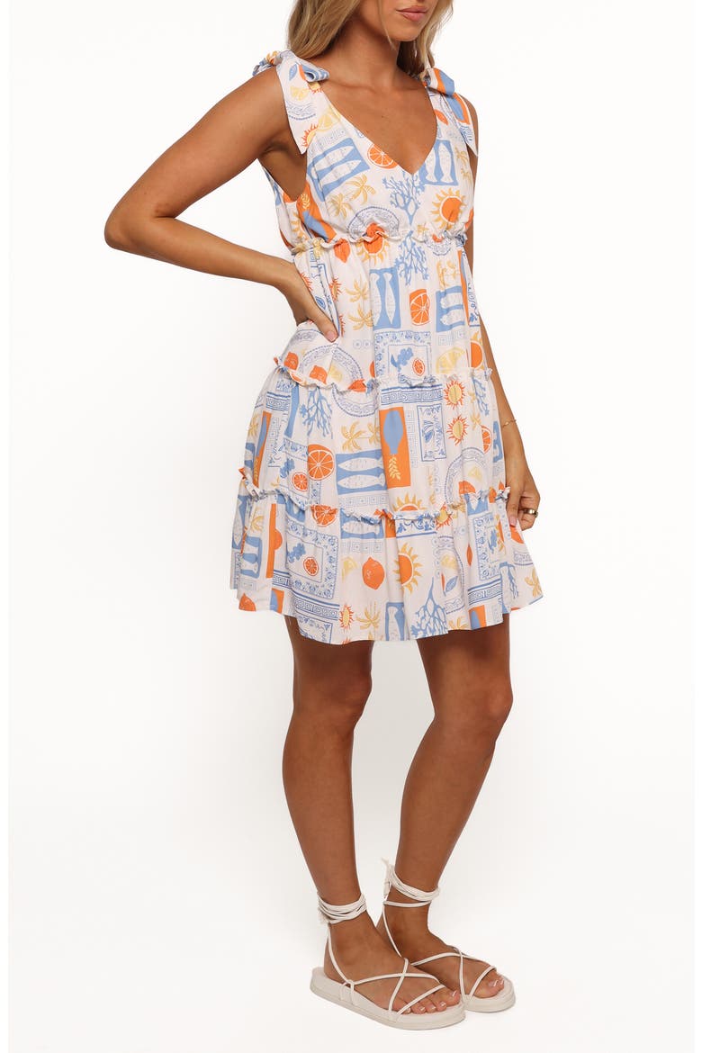 Melodie Bow Strap Minidress, Alternate, color, MULTI WHITE
