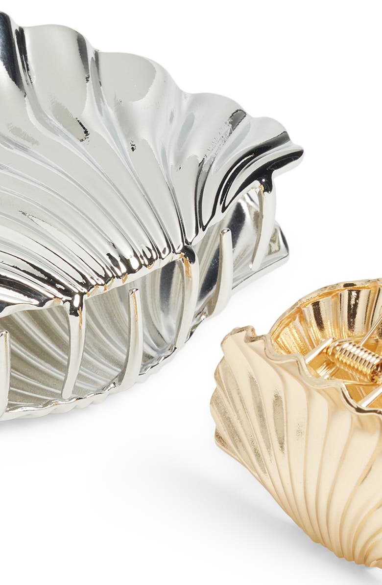 BP. Assorted 2-Pack Shell Claw Clips, Alternate, color, Gold- Silver