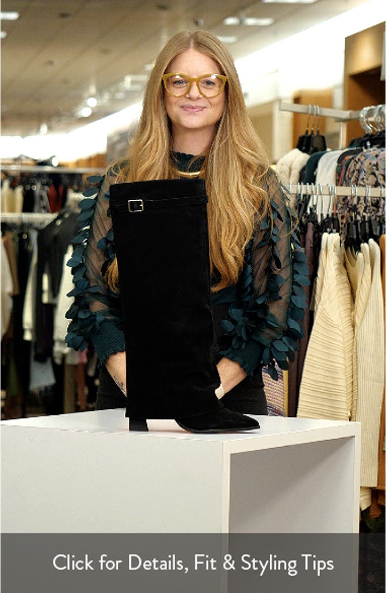 Felicity Foldover Shaft Pointed Toe Knee High Boot, sales video thumbnail