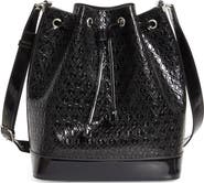 Saint Laurent Le Monogramme Logo Embossed Patent Leather Bucket Bag