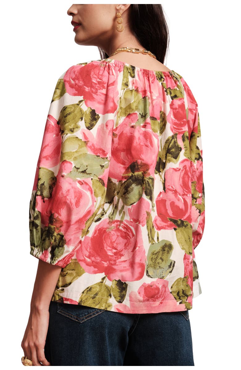 Frances Valentine Bliss Top Pretty Peonies, Alternate, color, Pink/Multi