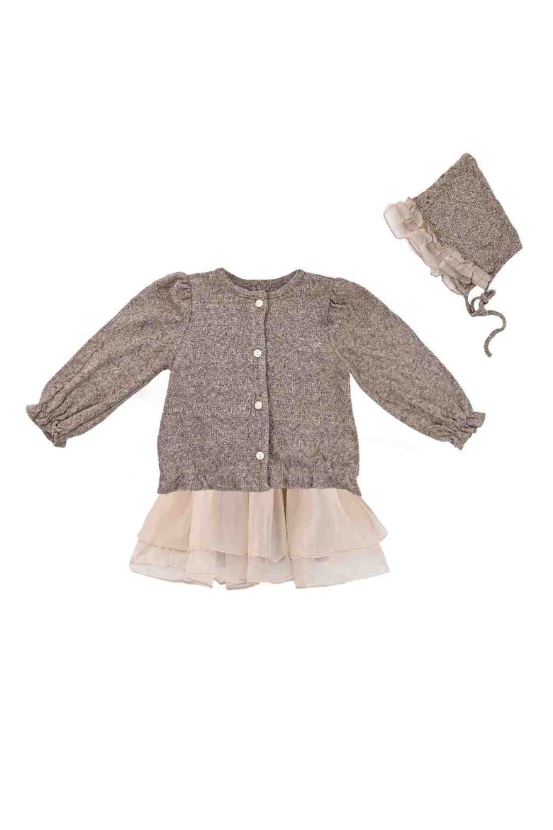 Ruffle 3-Piece Outfit Set, Main, color, Brown