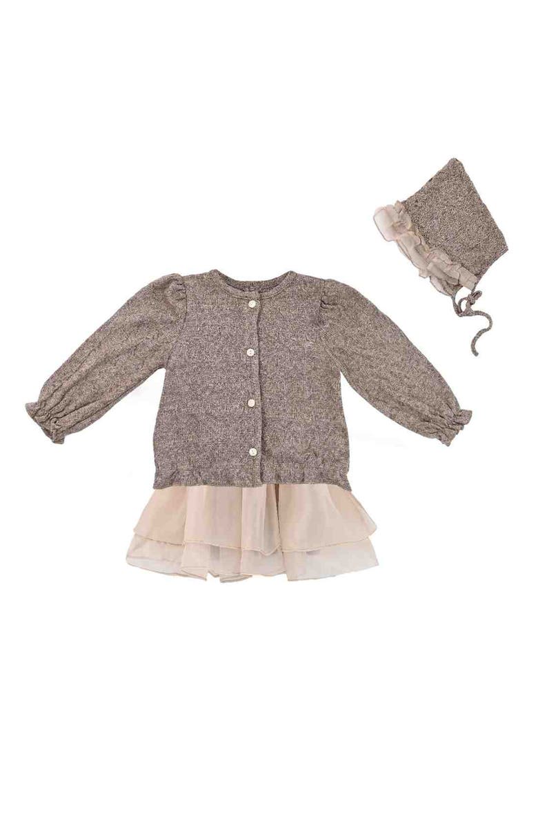 Sweet Cactus Ruffle 3-Piece Outfit Set, Main, color, Brown