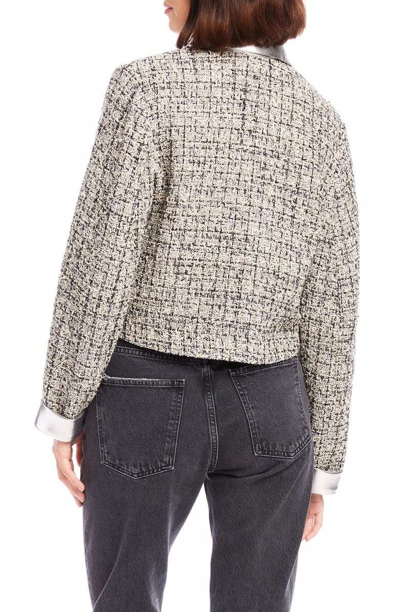 FIFTEEN TWENTY Cher Metallic Tweed Jacket, Alternate, color, Black W/ Metallic