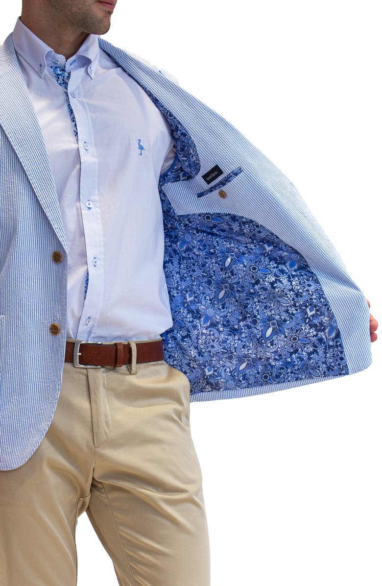TailorByrd Classic Seersucker Stripe Sportcoat, Alternate, color, Blue