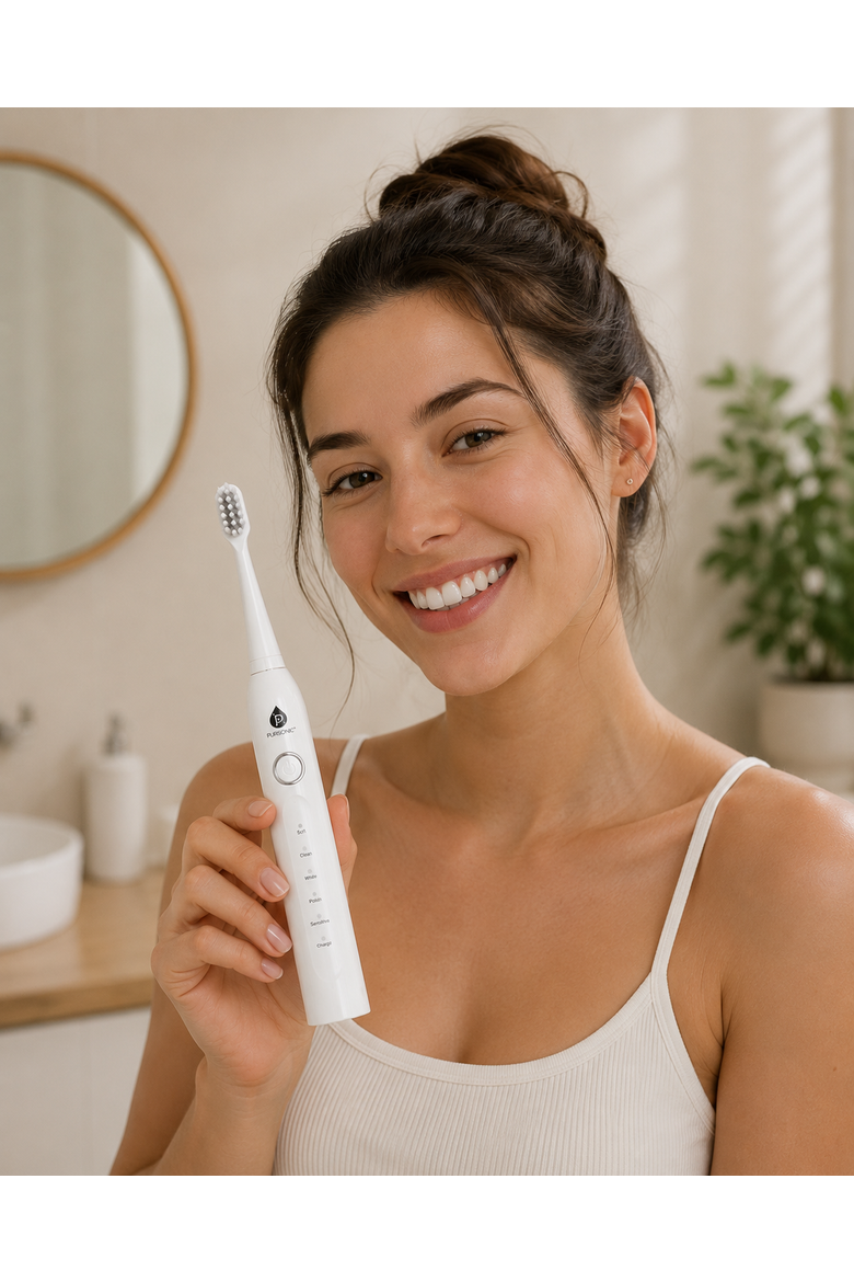 USB Rechargeable Sonic Toothbrush with 12 Brush Heads, Alternate, color, White