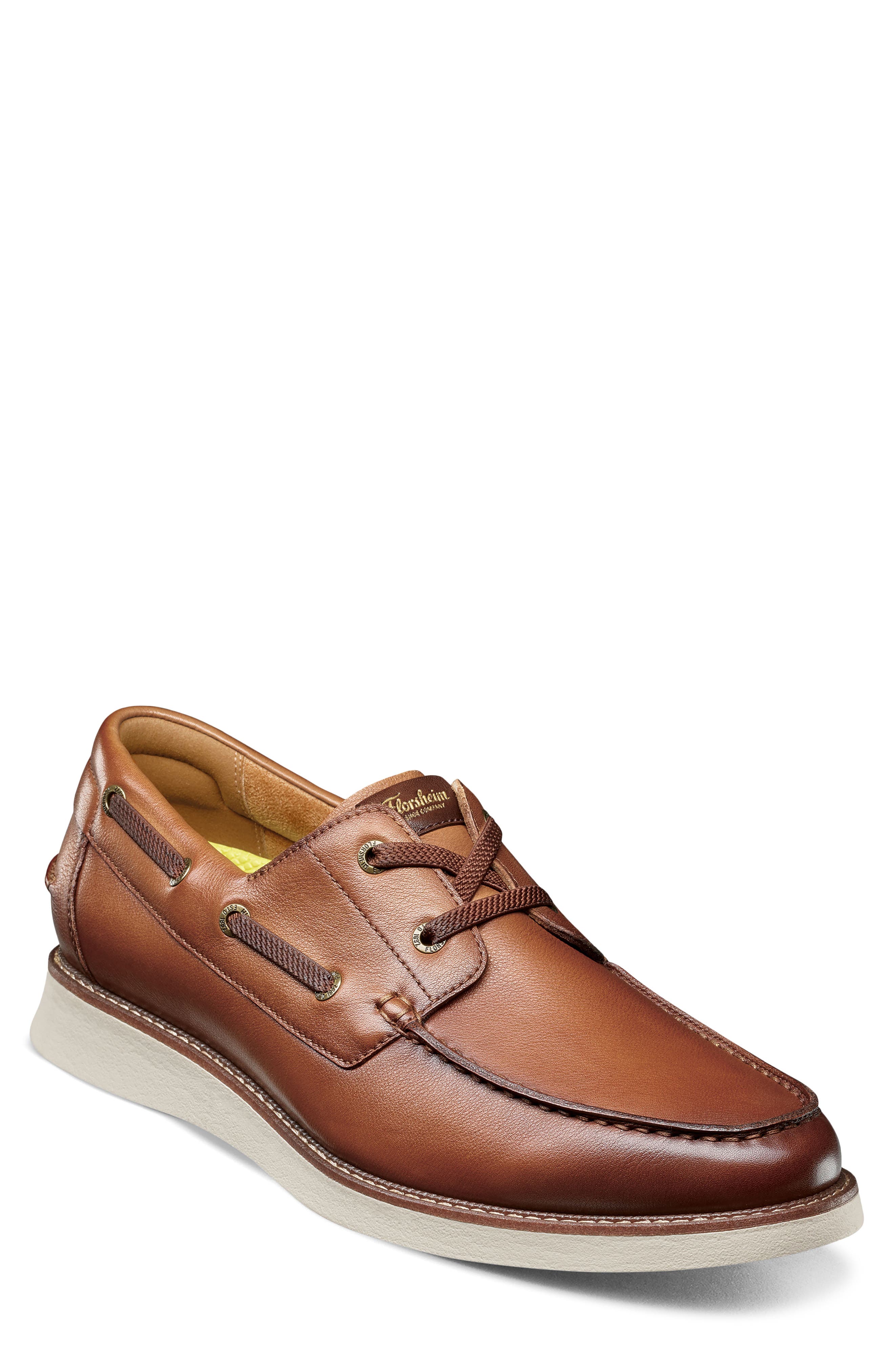 Florsheim Launch Moc Toe Lace-Up Boat Shoe, Main, color, Cognac Multi