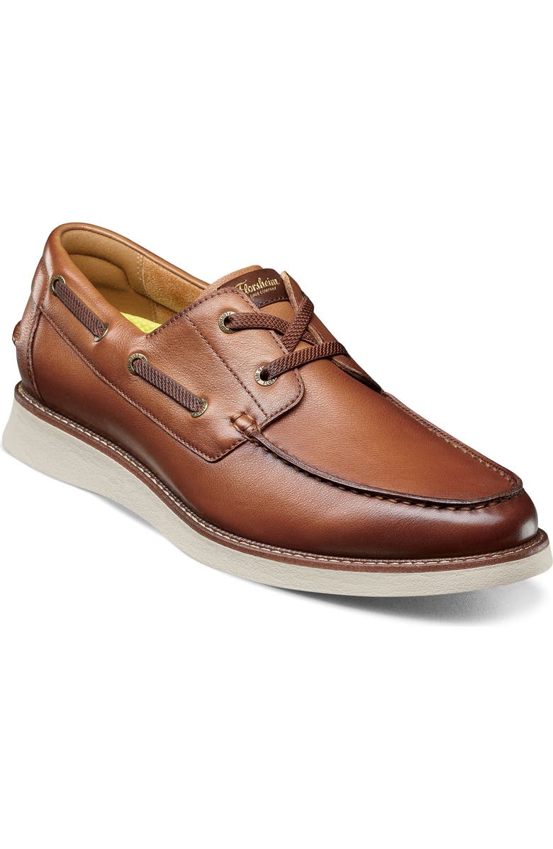 Florsheim Launch Moc Toe Lace-Up Boat Shoe, Main, color, Cognac Multi
