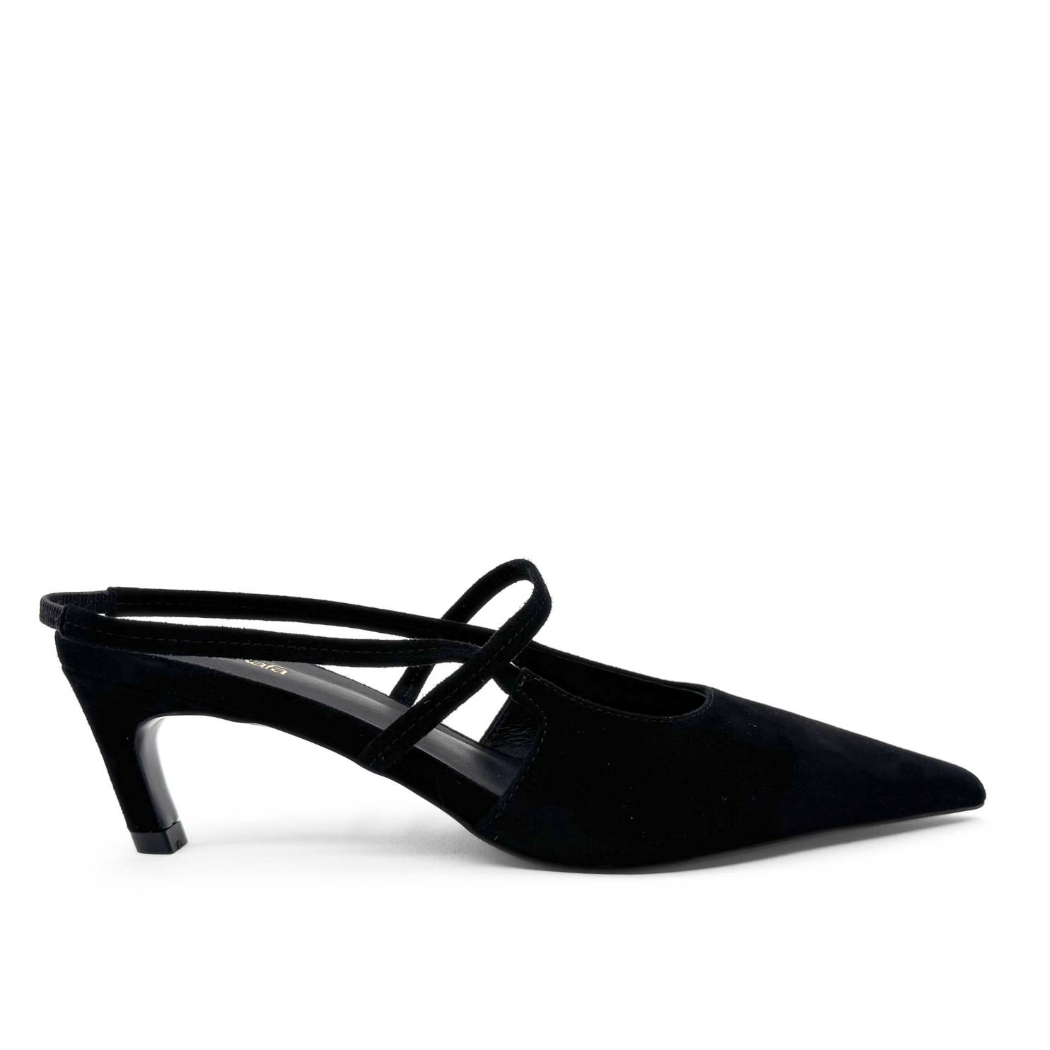 Amie Rafa Connie Slingback Suede Heels, Main, color, Black
