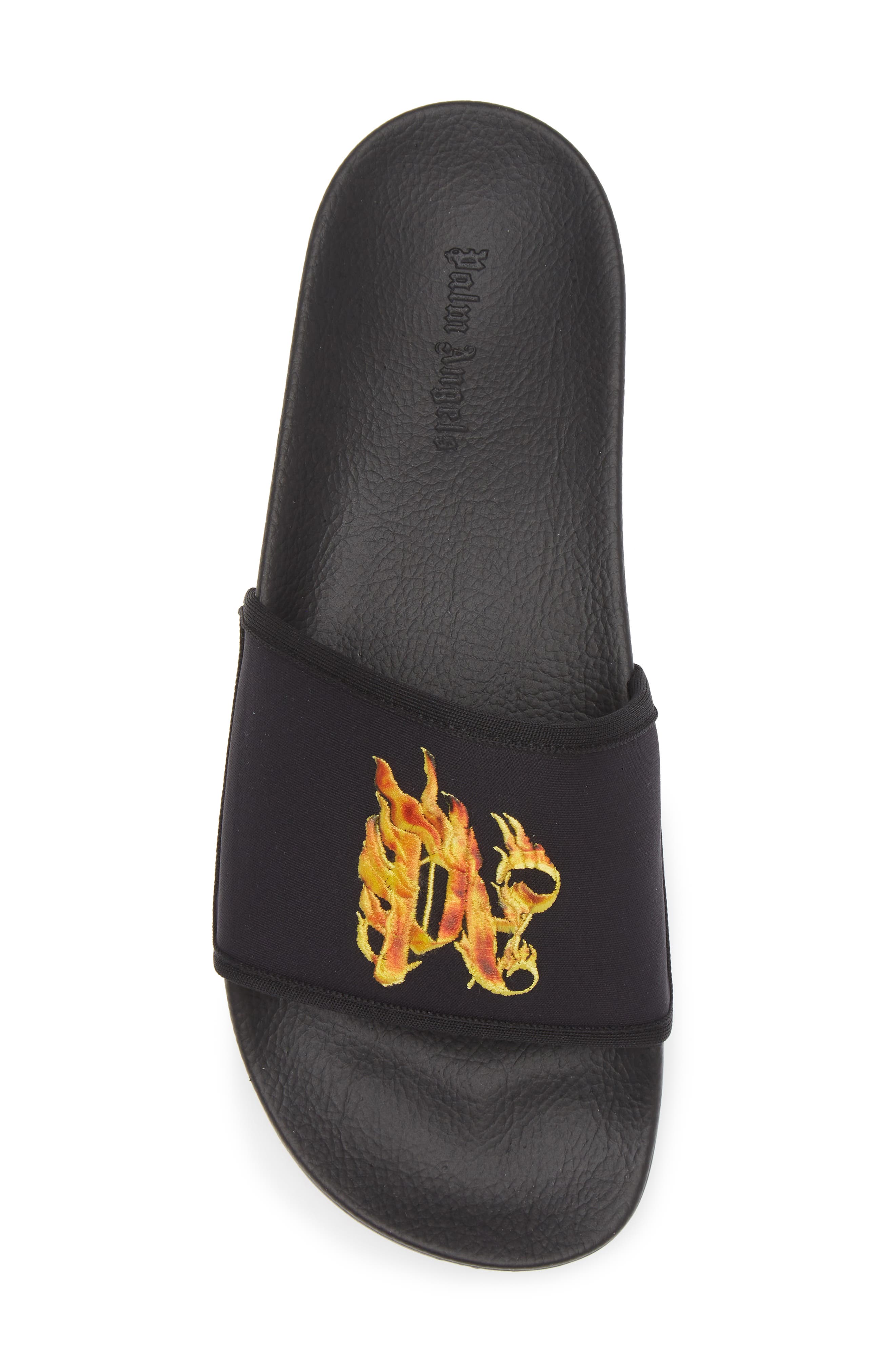 Palm Angels Burning Monogram Pool Slider, Alternate, color, 