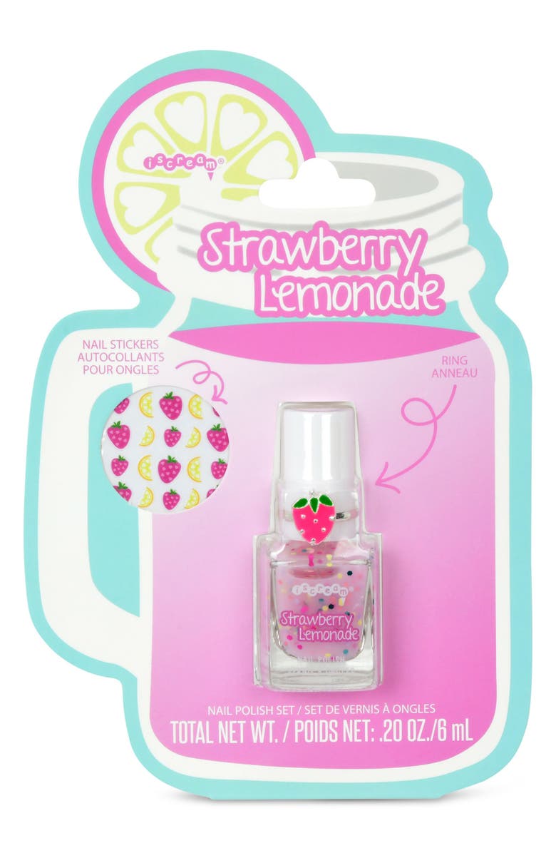 Iscream Strawberry Lemonade Nail Polish Set, Main, color,
