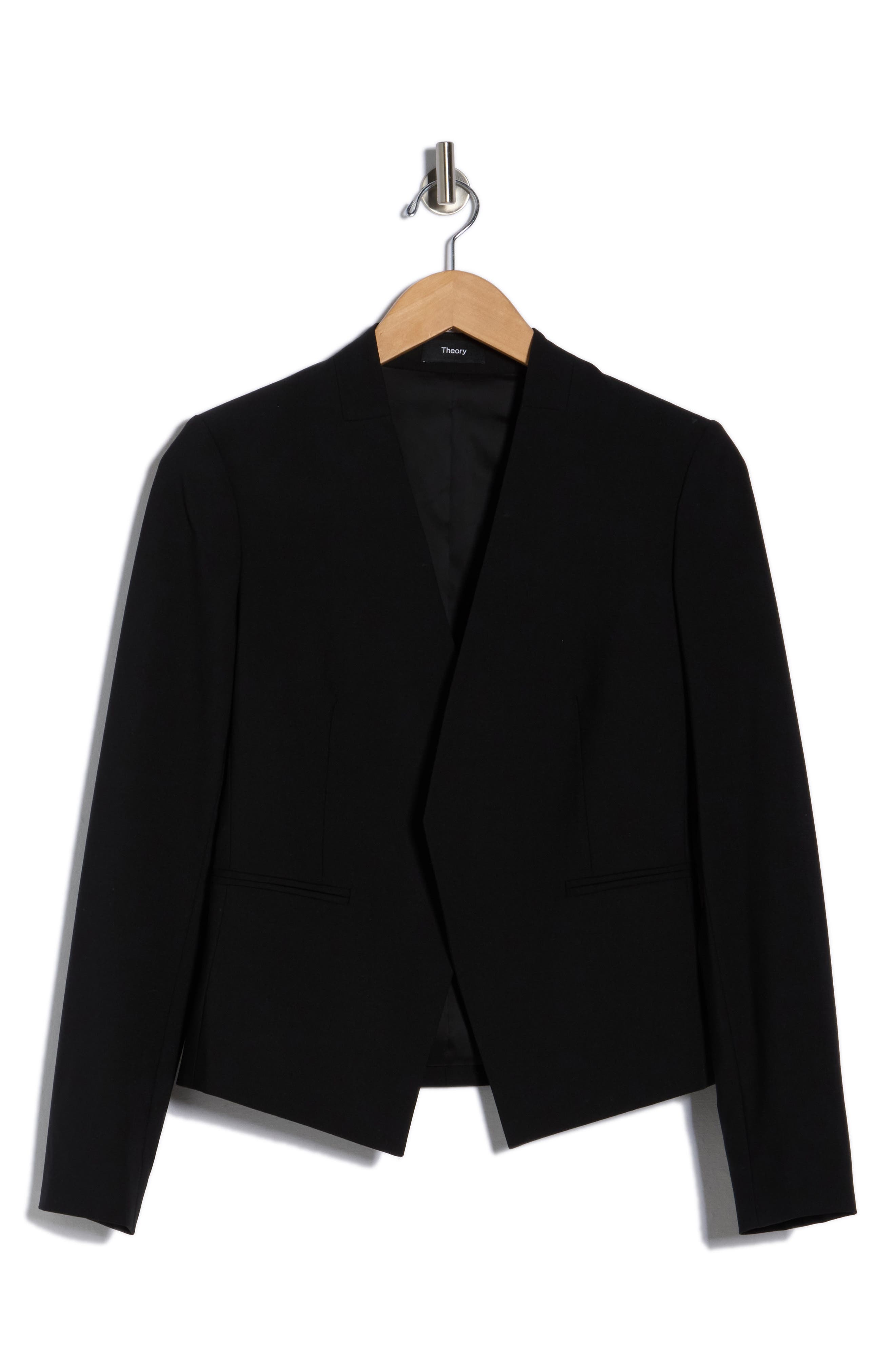 Theory Lanai Open Front Stretch Wool Blazer