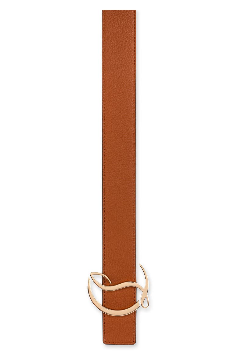 Logo Buckle Leather Belt, Alternate, color, COCONUT/ GOLD